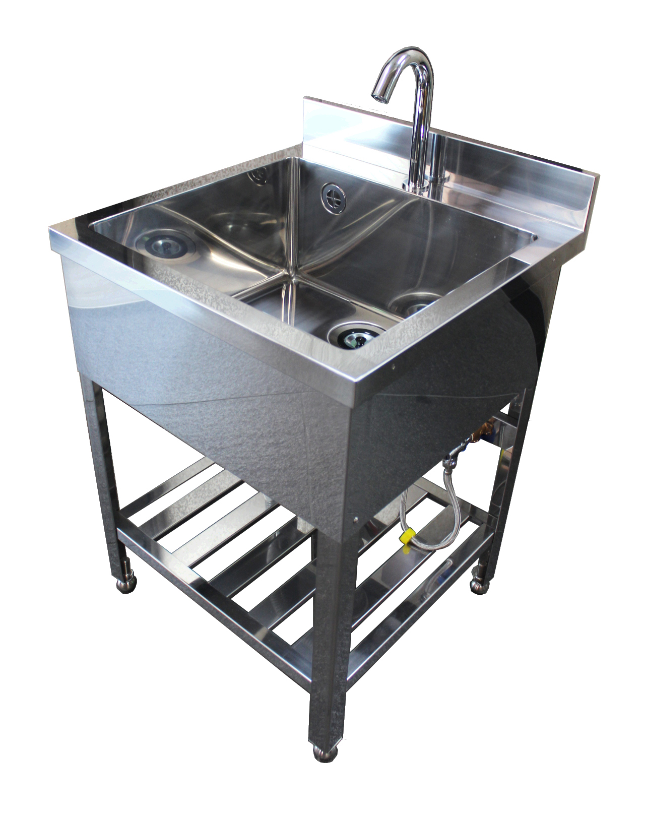 [10-1104-85]　自動水栓式ステンレスシンク (W900mm) SUS304 / 1A90-60S
