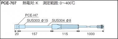 [14-3512-45]　静止一般表面用センサ(熱電対K)/ PCE-707