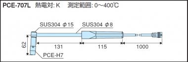[14-3512-46]　静止一般表面用センサ(熱電対K)/ PCE-707L