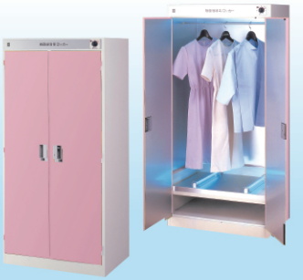 [12-2501-28]　白衣殺菌ロッカー(白衣5～8着用) ピンク　DM-Wp